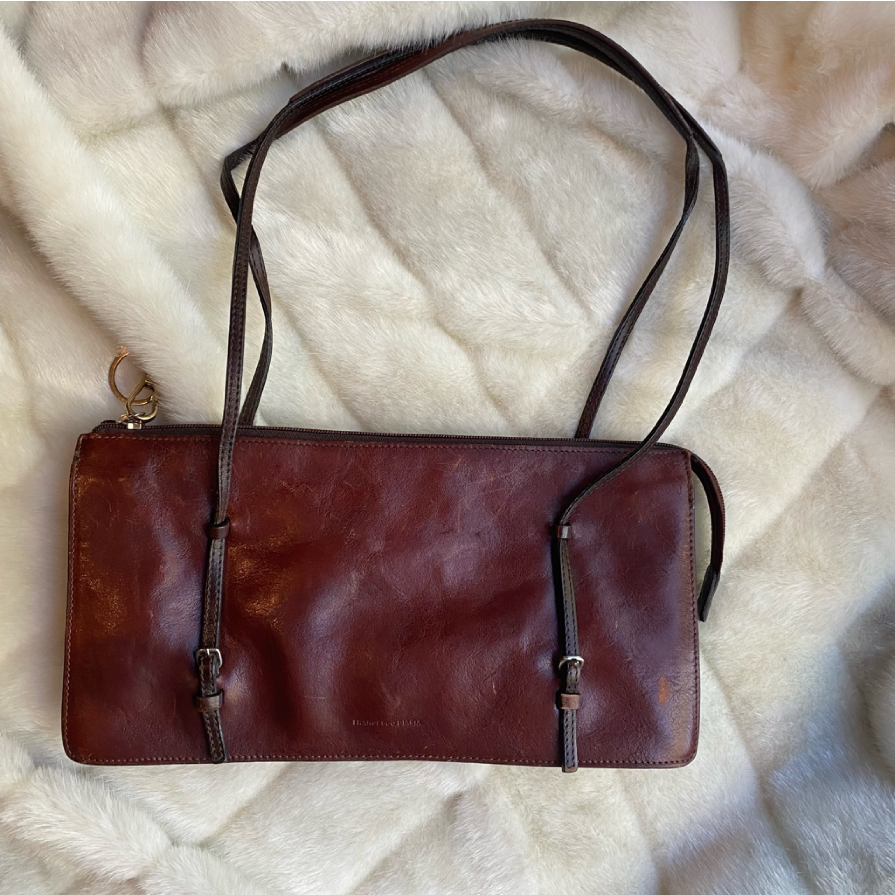 Francesco Biasia Brown Tan Leather Purse